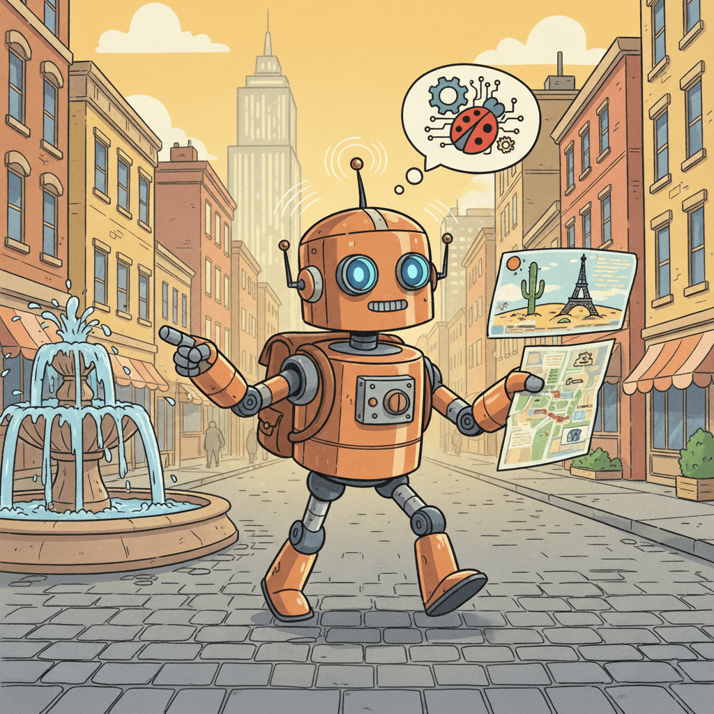 AI-powered walks scenic illustration